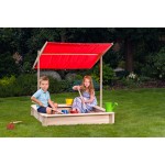 Spatiu de joaca cu nisip cu bucatarie  - Lada cu nisip din lemn pentru gradina cu acoperis retaractabil WoodyLand